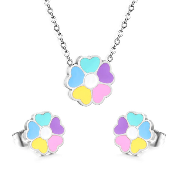 2P2A8208-S Pastel Flower Jewelry Set
