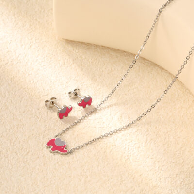 Pink Elephant Jewelry Set