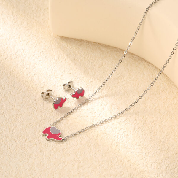 Pink Elephant Jewelry Set