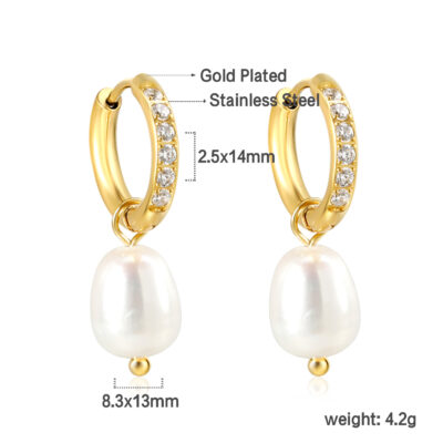 2P2A8760- Pearl Drop Huggie Earrings