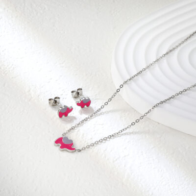 Pink Elephant Jewelry Set