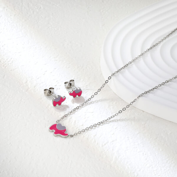 Pink Elephant Jewelry Set