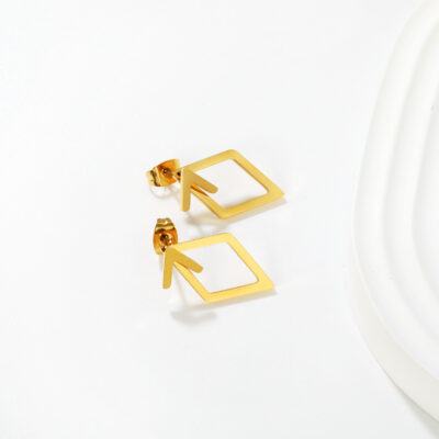 Open Diamond Stud Earrings