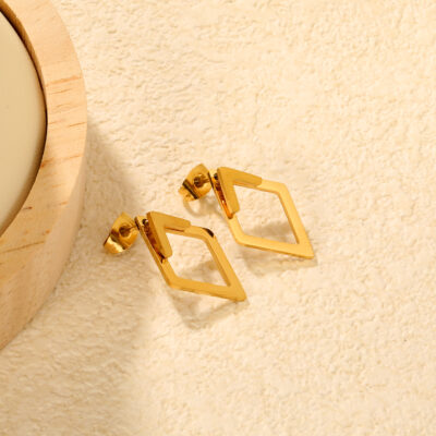 Open Diamond Stud Earrings