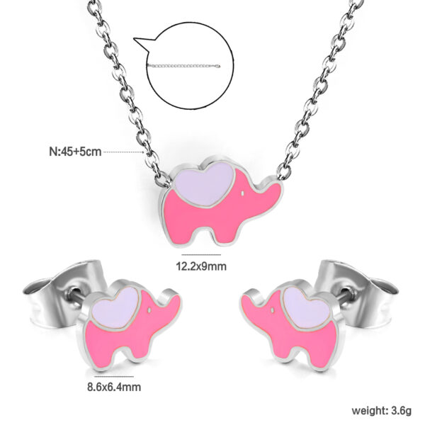Pink Elephant Jewelry Set