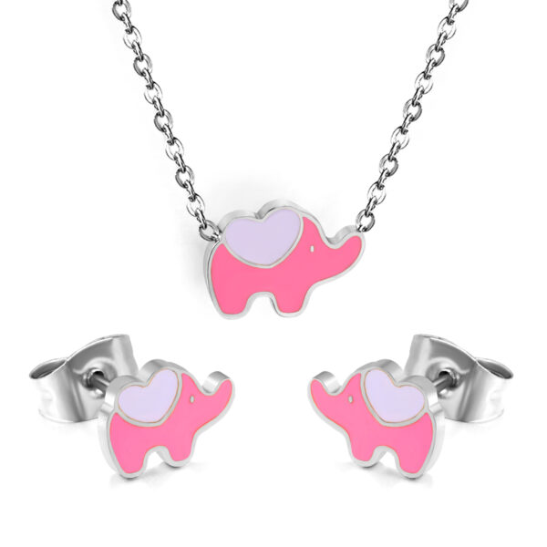 Pink Elephant Jewelry Set