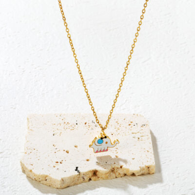 Elephant Enamel Necklace