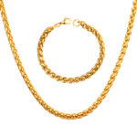 Axora Gold Rope Chain Necklace & Bracelet Set Gold Rope Chain Necklace & Bracelet Set
