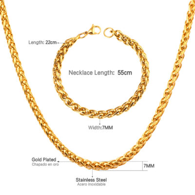 Rope Chain Necklace & Bracelet Set