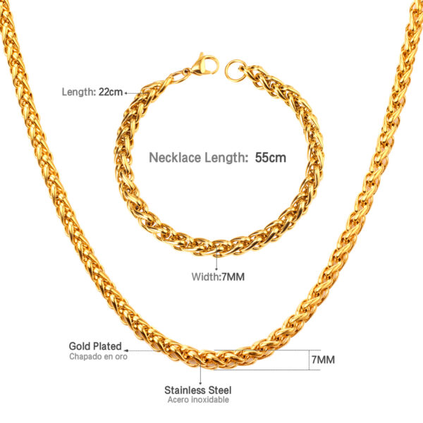 Rope Chain Necklace & Bracelet Set