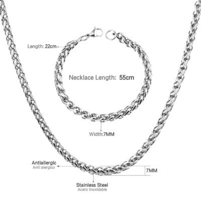 Rope Chain Necklace & Bracelet Set