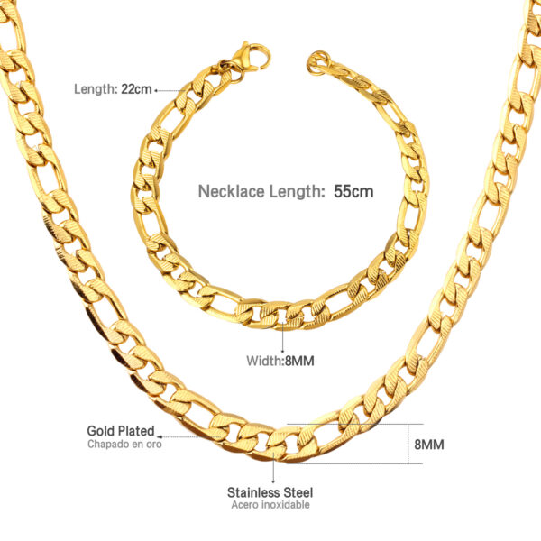 BW55 Wide Cuban Necklace & Bracelet Set