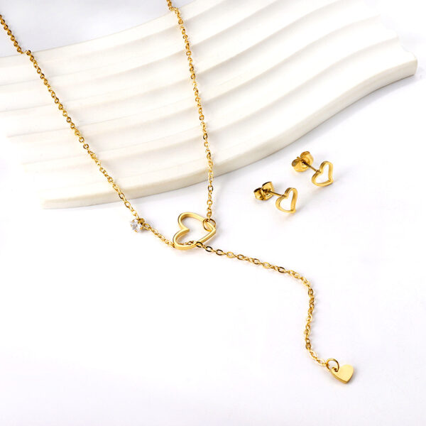 Open Heart Necklace and Earring Set
