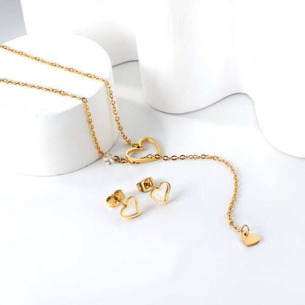 Open Heart Necklace and Earring Set