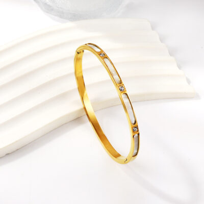 Axora Crystal White Inlay Bangle Crystal White Inlay Bangle