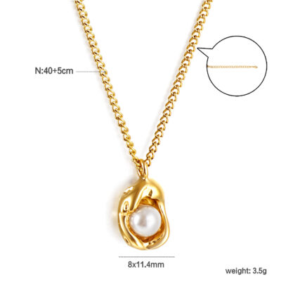 Gold Pearl Drop Necklace