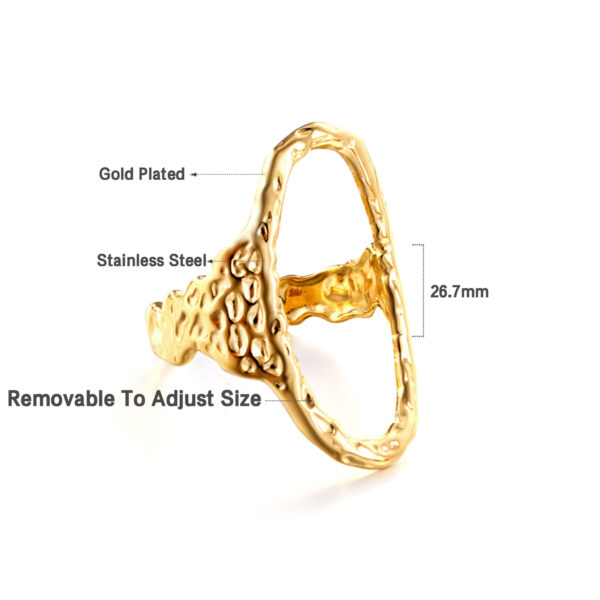 Hammered Open Statement Ring