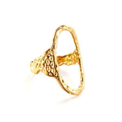 Hammered Open Statement Ring
