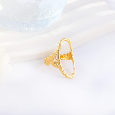 Hammered Open Statement Ring