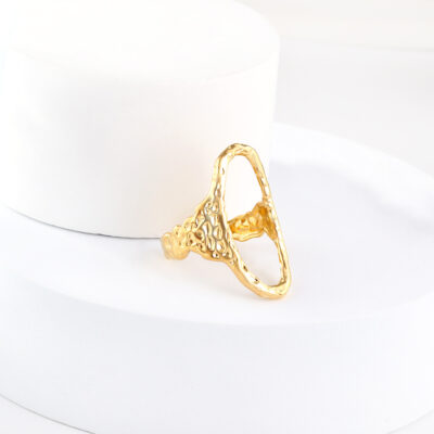Hammered Open Statement Ring