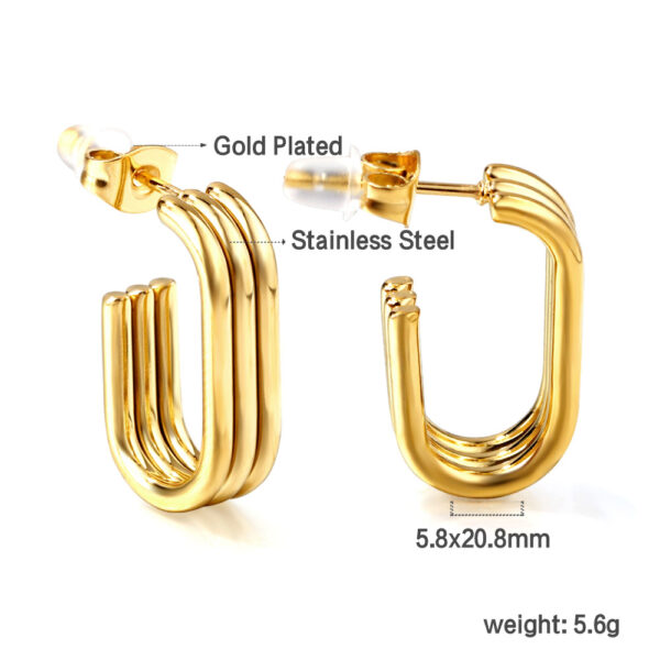 U-Shaped Hoop Earrings