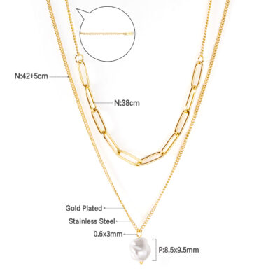 Layered Paperclip and Bar Necklace