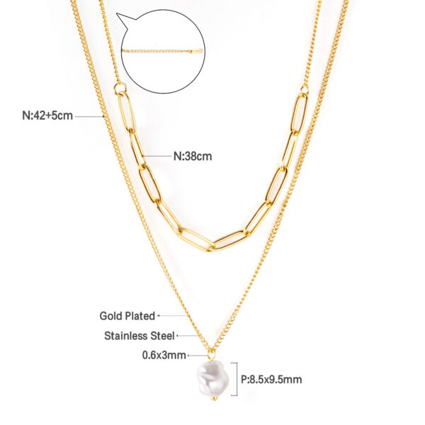 Layered Paperclip and Bar Necklace